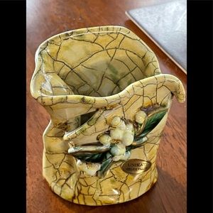 Vase from Europe Unikat Atelier with berries 3 1/2x4 1/2